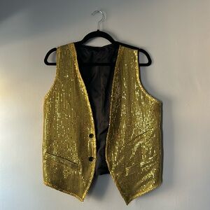 Gold Sequin Vest XL